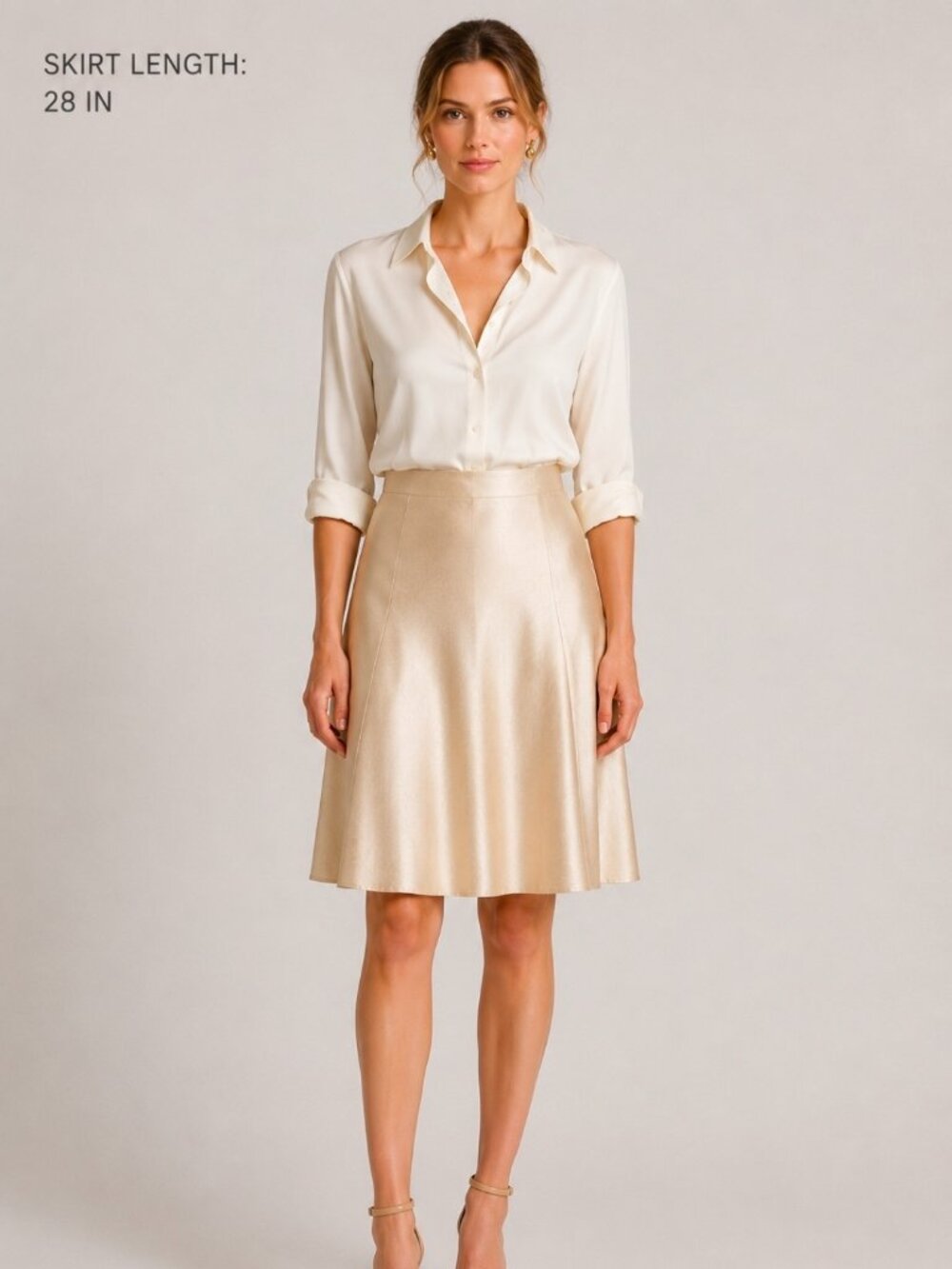 NWT Ralph Lauren COLLECTION Florance Hammered Satin Silk Skirt Size 10